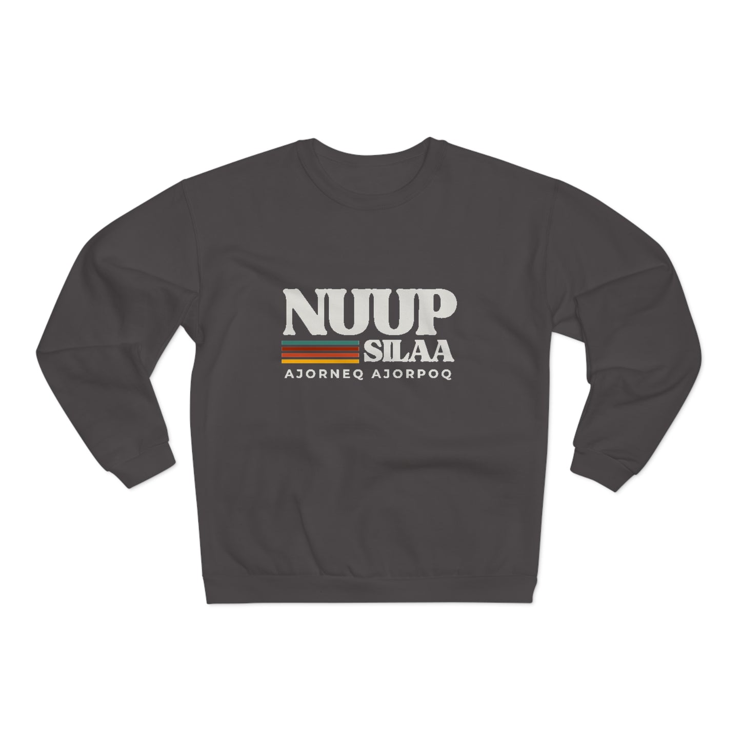 "Nuup silaa ajorneq ajorpoq" Sweatshirt i retro stil