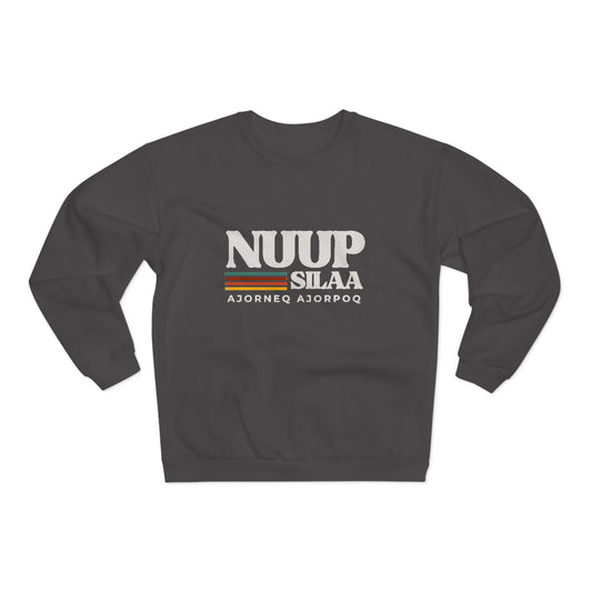 "Nuup silaa ajorneq ajorpoq" Sweatshirt i retro stil